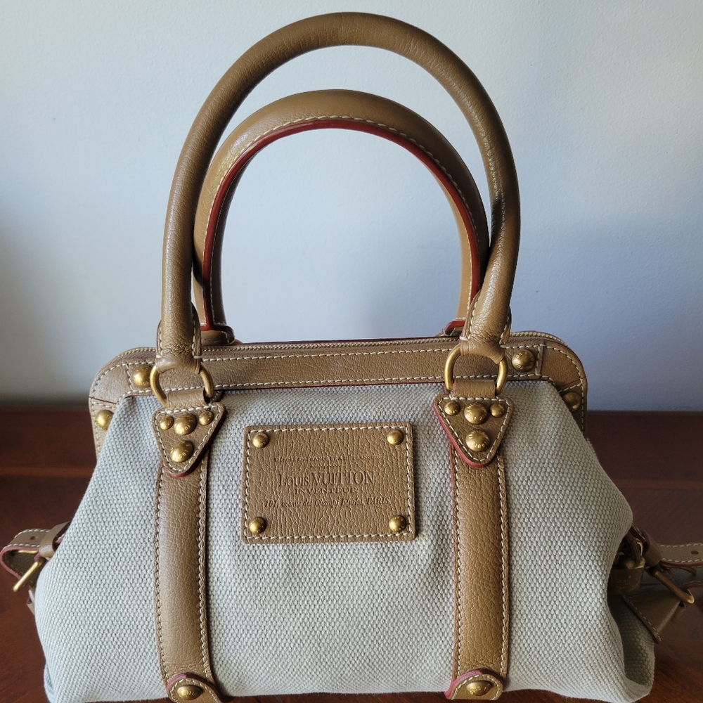Louis Vuitton Tour Trianon Antigua Sac de Nuit  Handbag Canvas Auth.Beige M48827